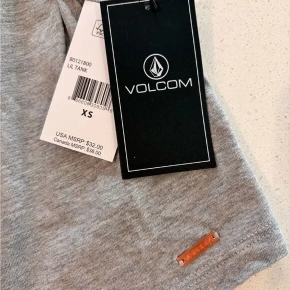 NWT: Volcom Heather Gray Crop Top - Picture 4 of 4